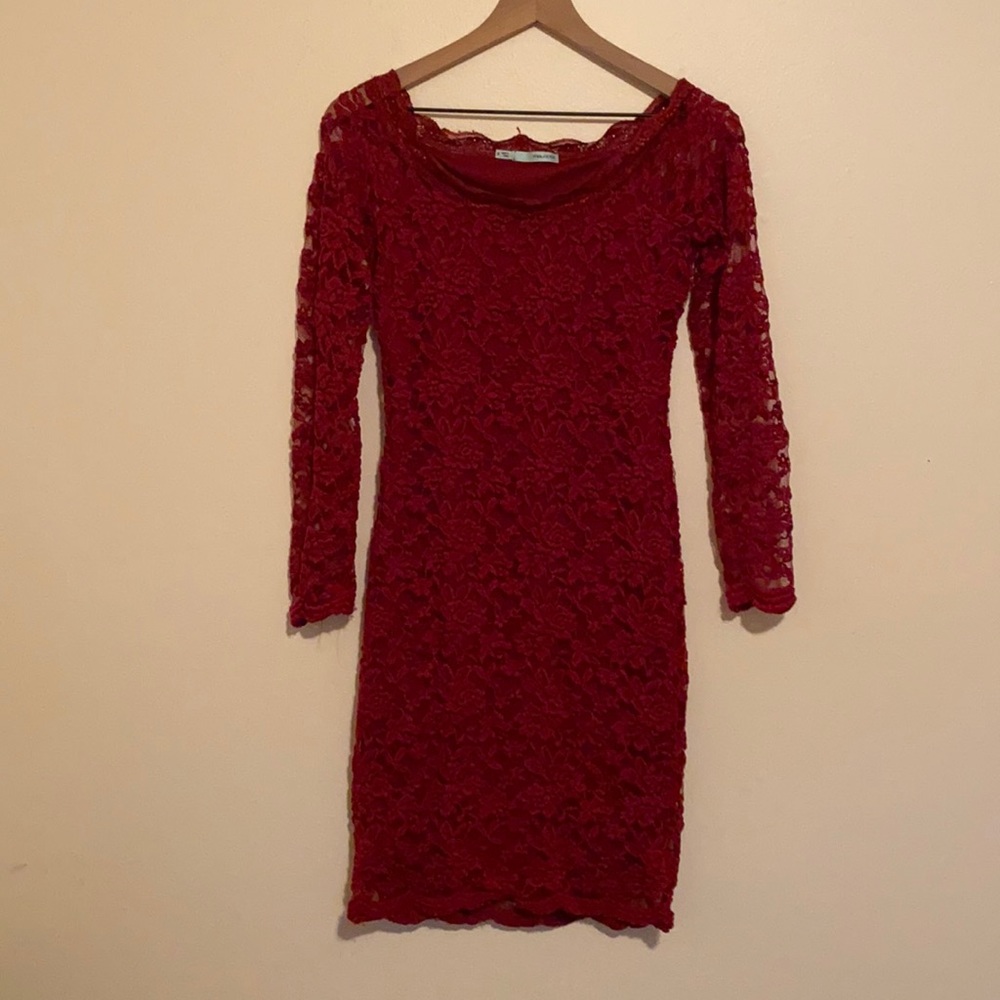 Maurices Knee-Length Dress w/ Floral Lace Pattern